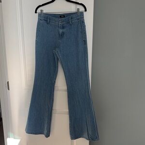 Express 70’s Flare Mid Rise Jeans, Size 2R
